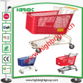 Double Basket Plastic Shopping Cart for Hyper Market